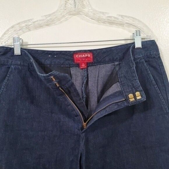 VINTAGE CHAPS Curvy Wide Leg Flare Dark Wash Jeans Size 10 - Picture 5 of 9